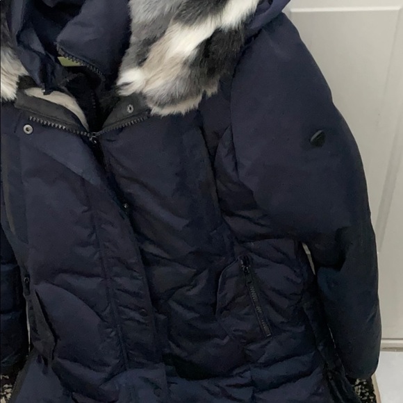 1 Madison blue fur‎ hooded winter coat L - Picture 5 of 16